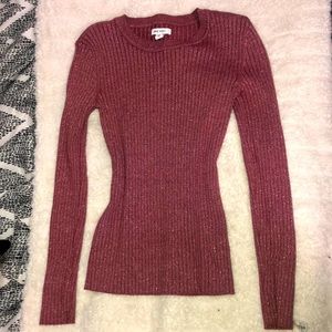 Dark pink glitter long sleeve sweater